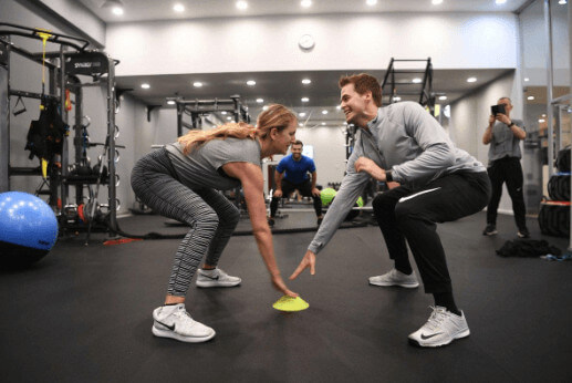 Billy McKeague playing a reaction game with his then-girlfriend Victoria Azarenka in Minsk